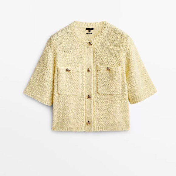 Sold out ❌Massimo Dutti Short sleeve knit cardigan with pockets - Picture 4 of 11